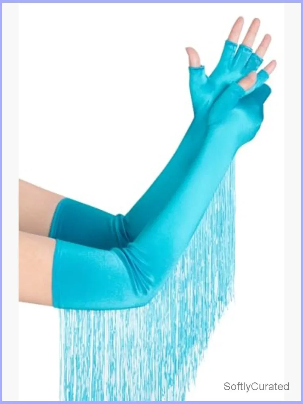 Vintage Fingerless Opera Gloves with Fringe - Elbow Length for Costume Party,